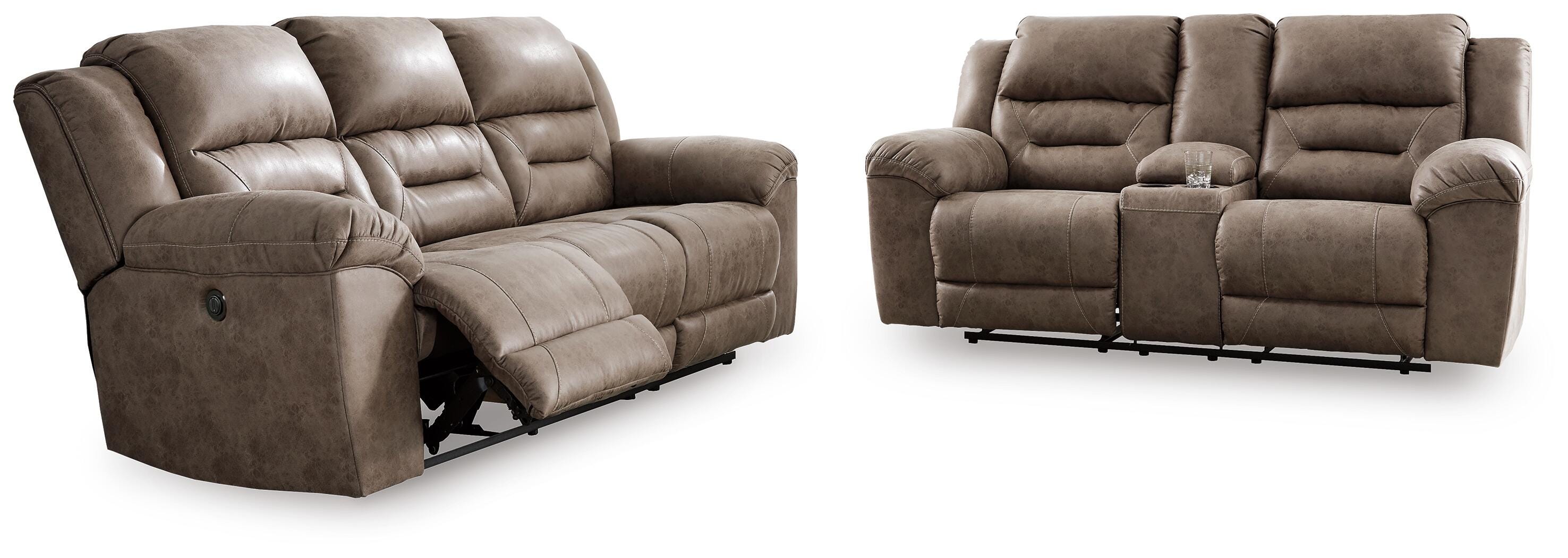 Stoneland Power Reclining Sofa and Loveseat Set
