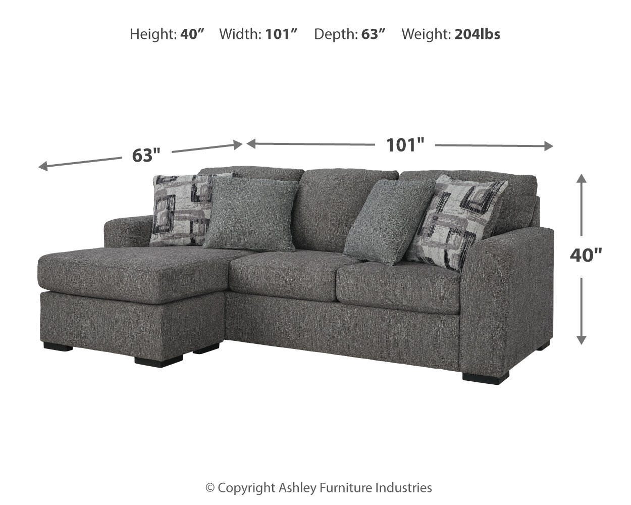Gardiner Sofa Chaise with Ottoman