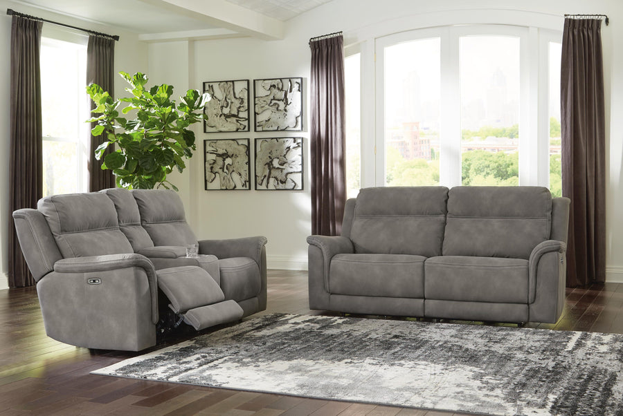 Next-Gen DuraPella Performance Fabric Dual Power Reclining Sofa and Loveseat