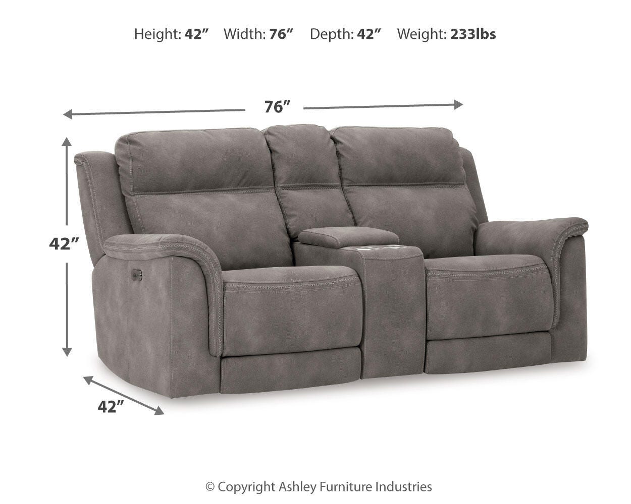 Next-Gen Durapella Power Reclining Loveseat with Console