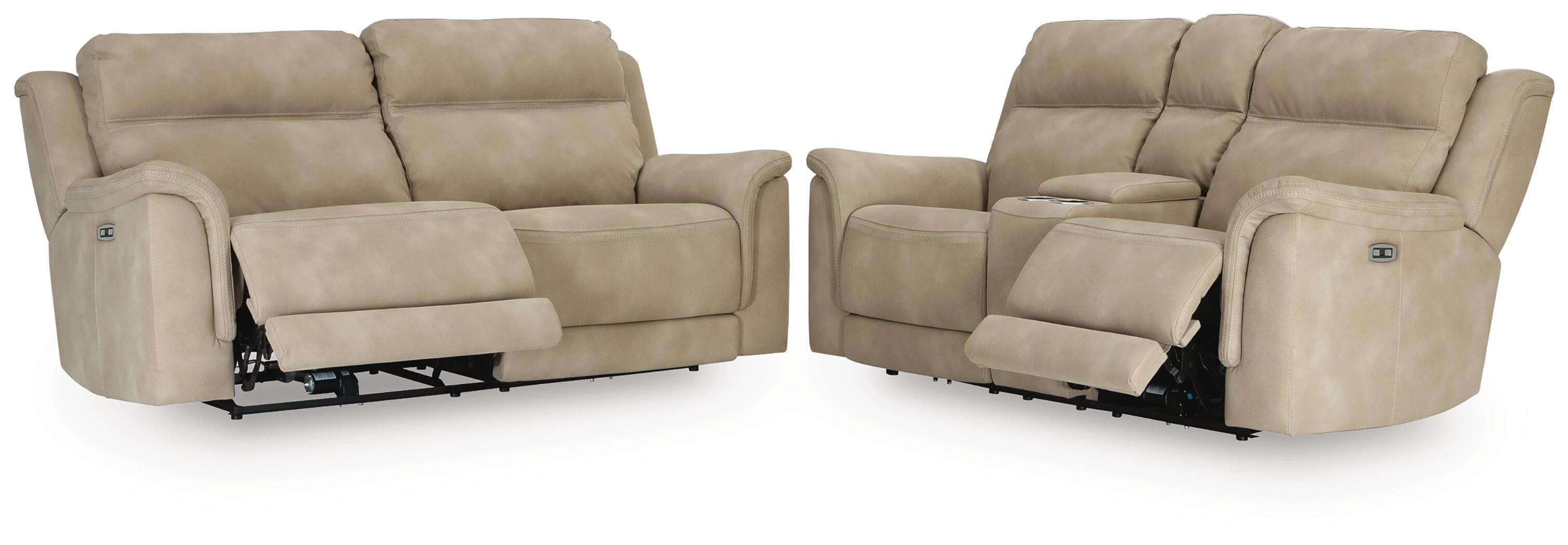 Next-Gen DuraPella Performance Fabric Dual Power Reclining Sofa and Loveseat
