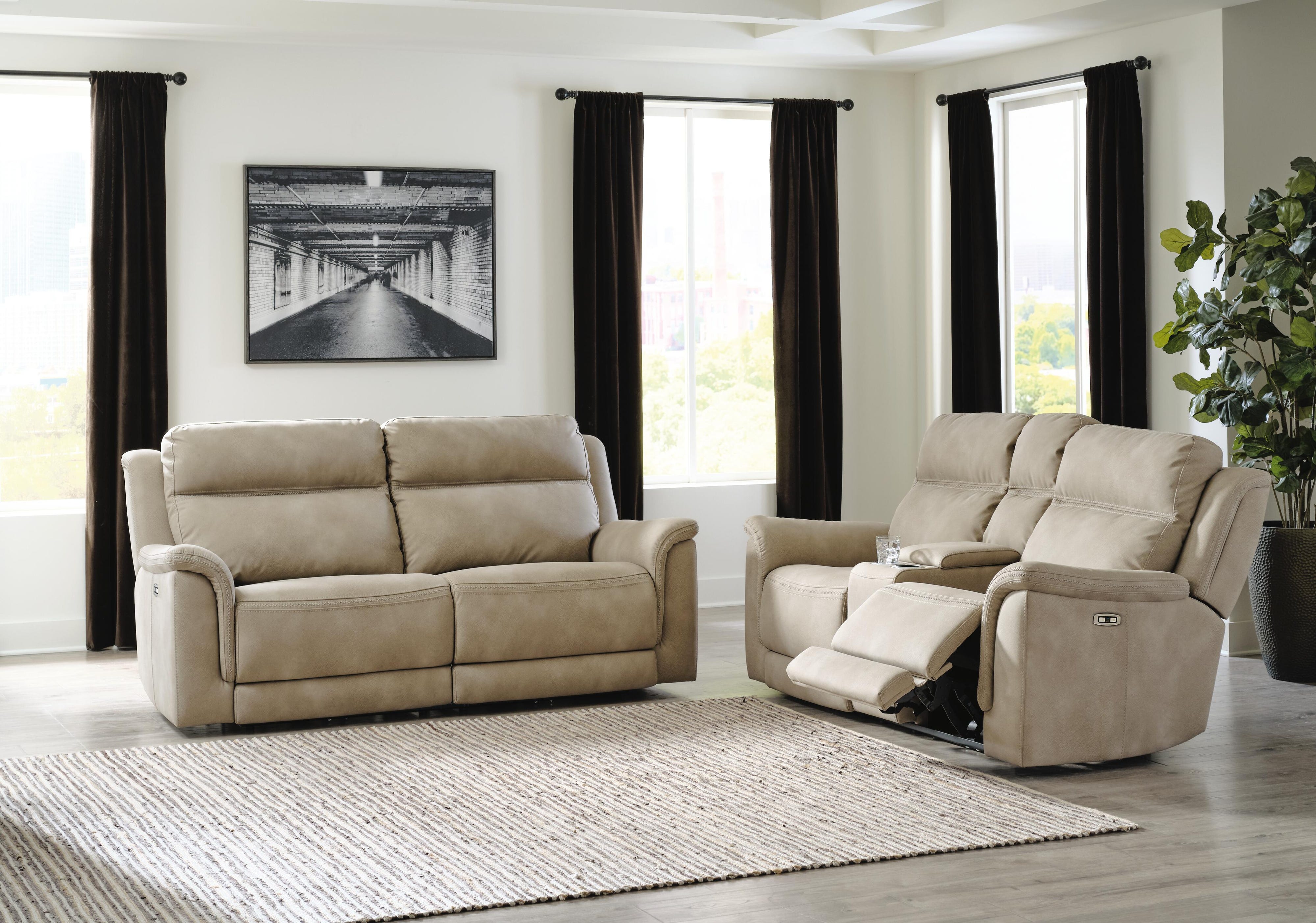 Next-Gen DuraPella Performance Fabric Dual Power Reclining Sofa and Loveseat