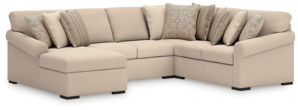 Rosewood 4-Piece Sectional with Chaise