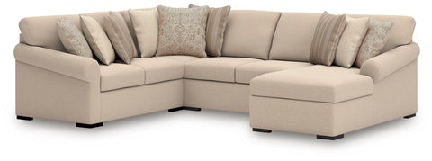 Rosewood 4-Piece Sectional with Chaise