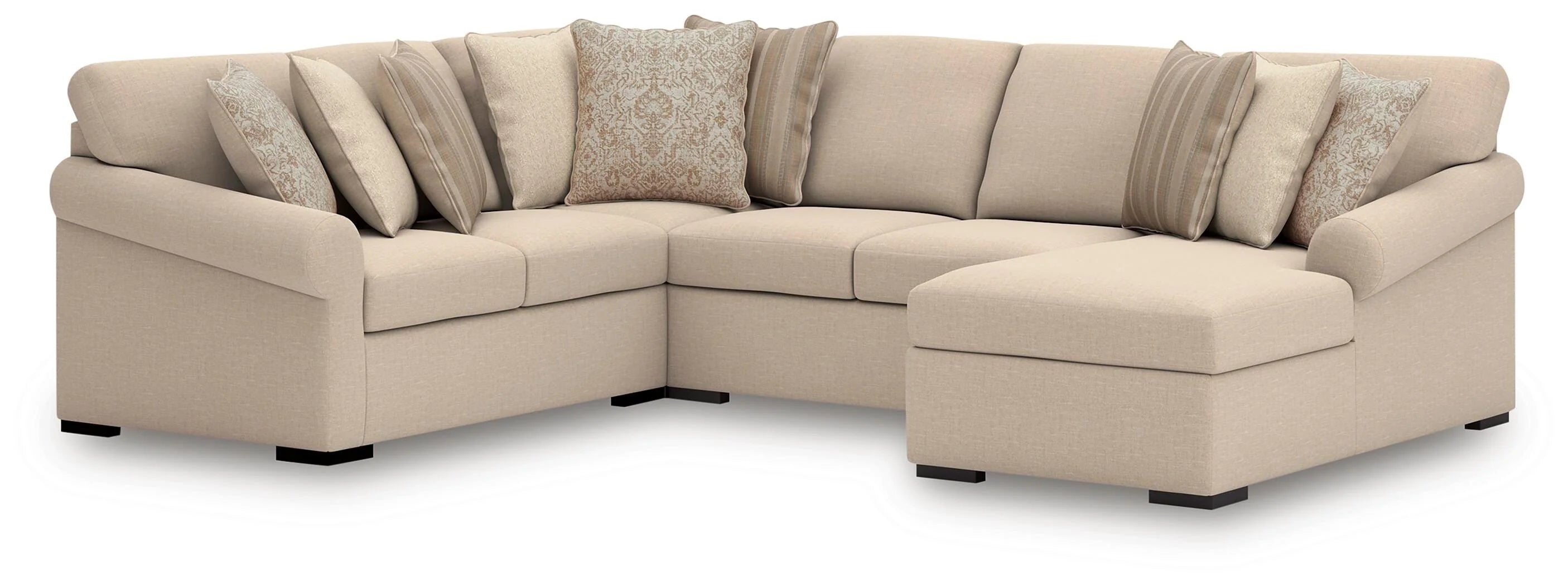 Rosewood 4 Piece Sectional with Chaise