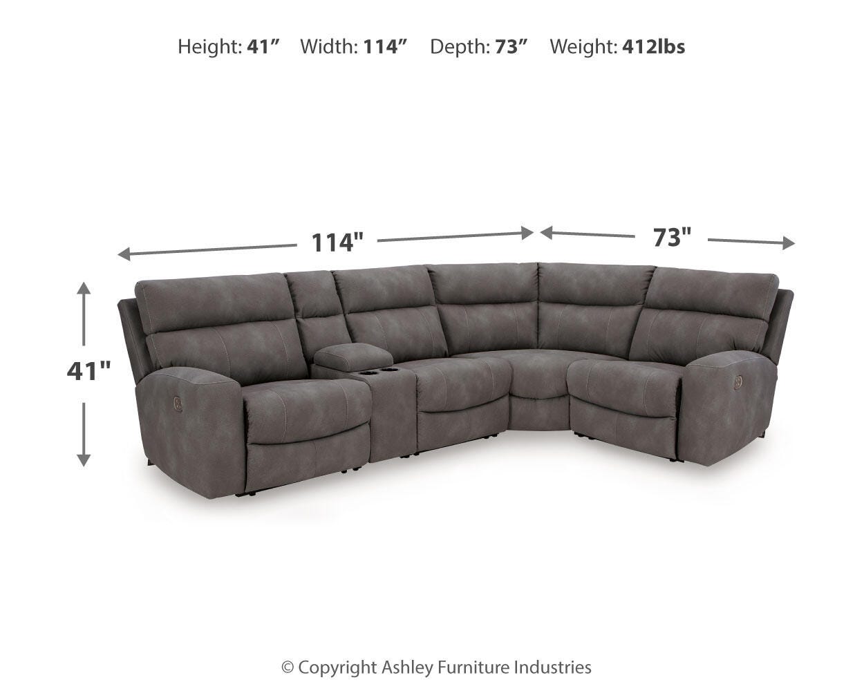 Next-Gen Durapella 5-Piece Power Reclining Sectional