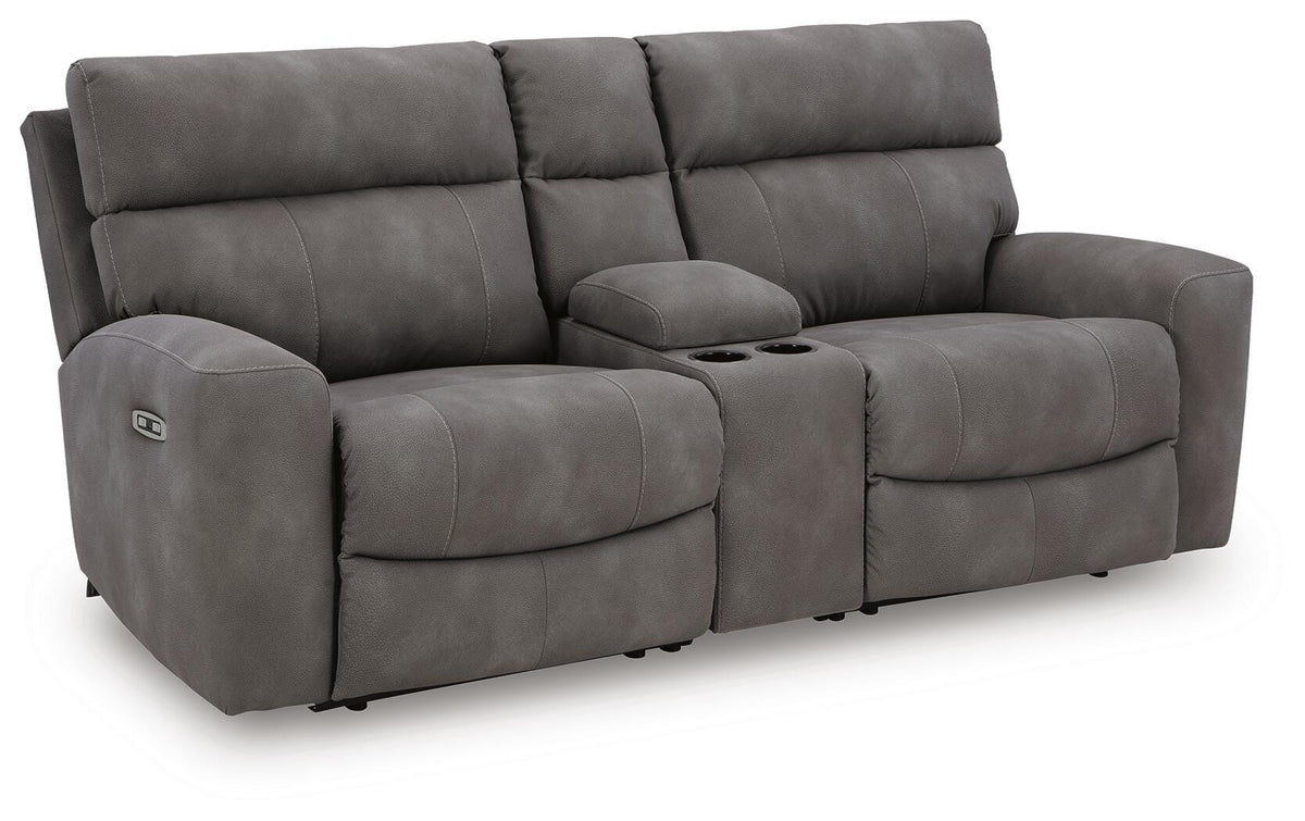 Havenridge 3-Piece Power Reclining Sectional Loveseat with Console