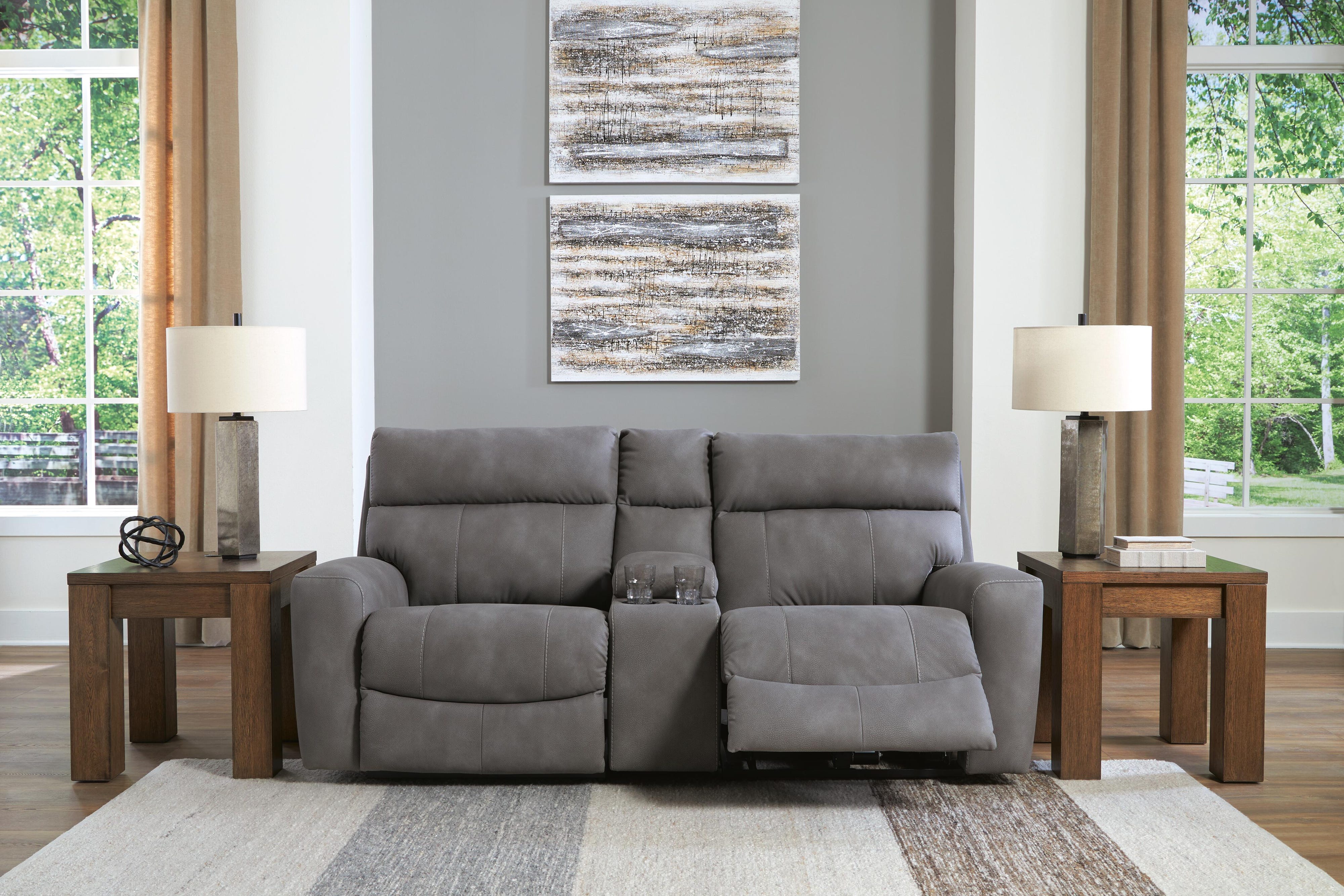Havenridge 3-Piece Power Reclining Sectional Loveseat with Console