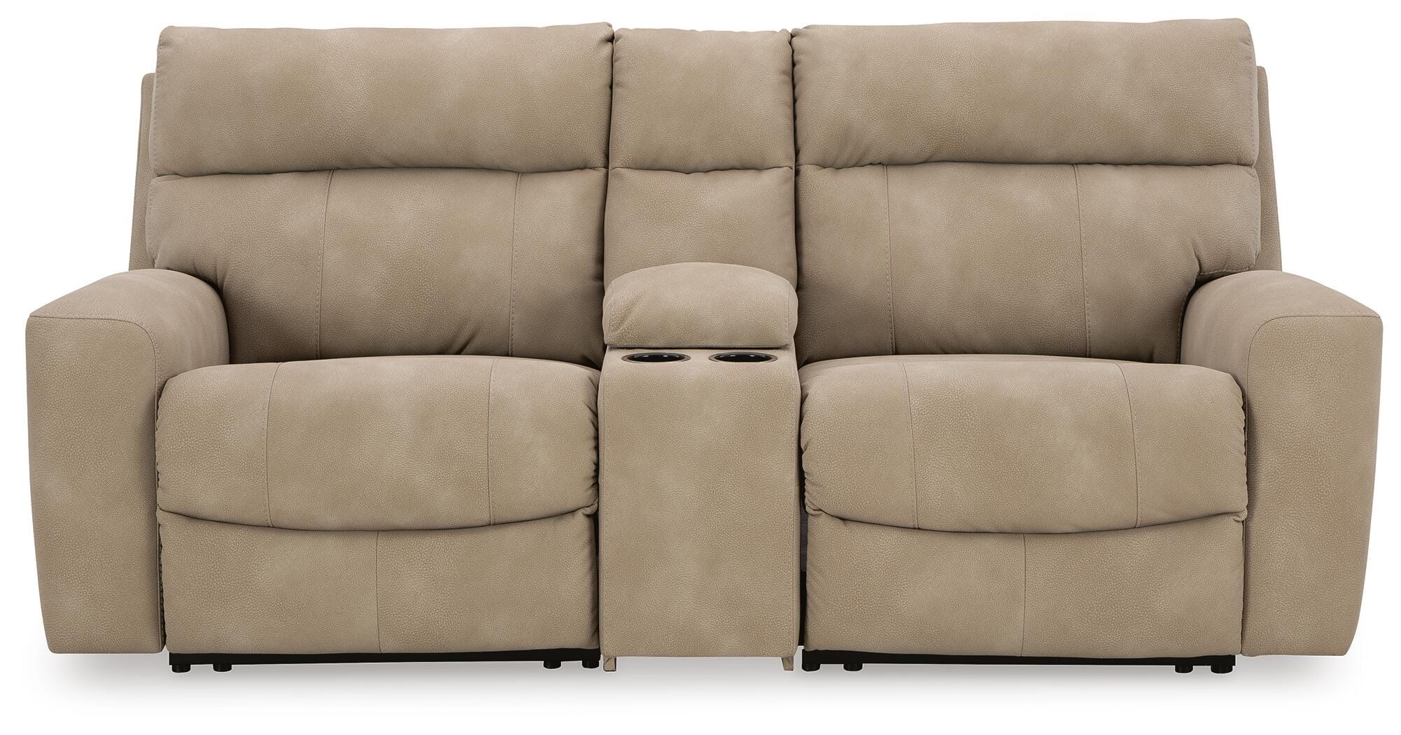 Havenridge 3-Piece Power Reclining Sectional Loveseat with Console