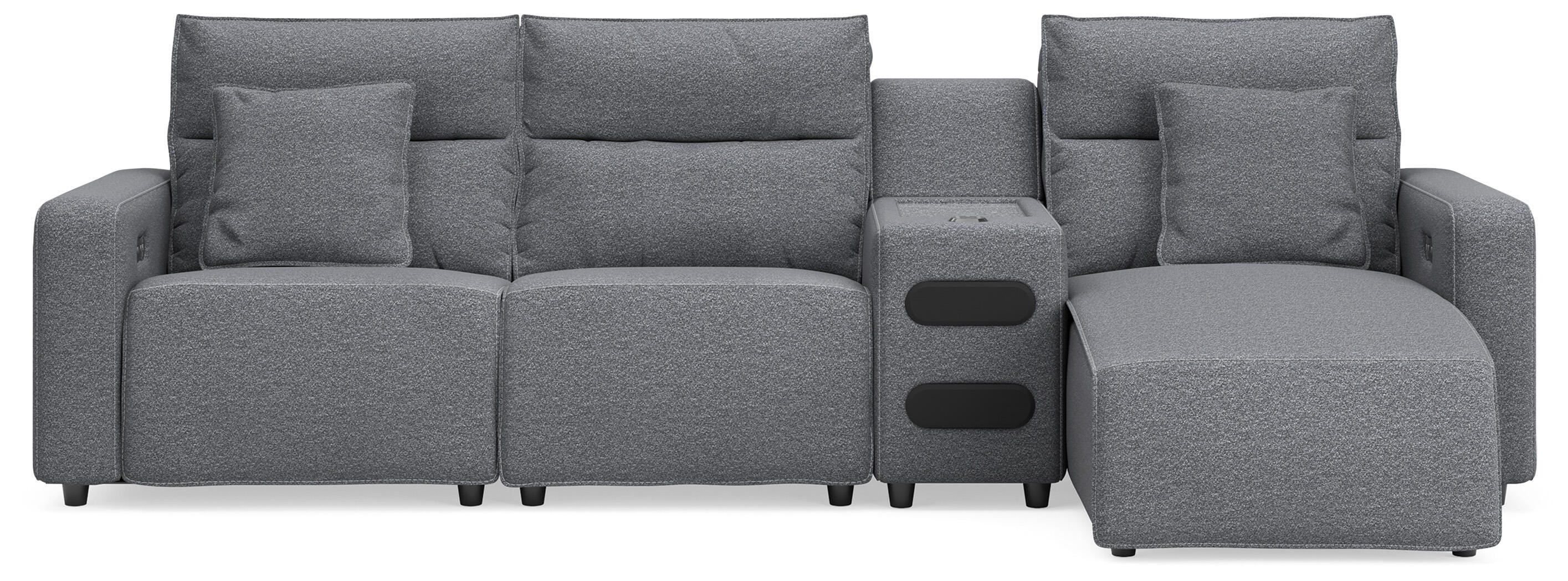 Modmax II 4-Piece Reclining Sectional with Chaise and Audio Console