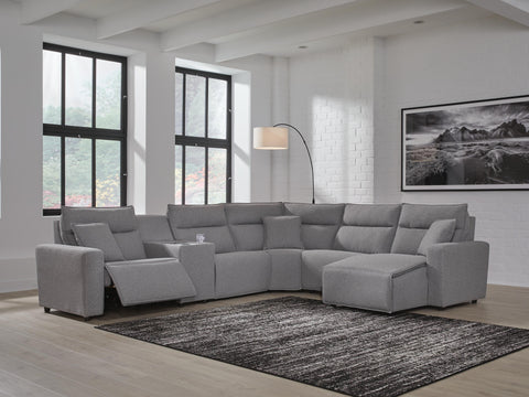 Westbridge 6-Piece Power Reclining Sectional with Chaise and Console