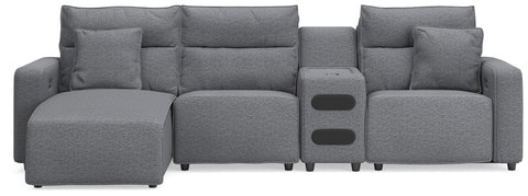 Westbridge 4-Piece Reclining Sectional with Chaise and Audio Console