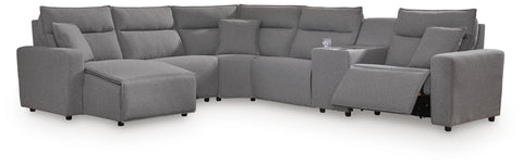 Westbridge 6-Piece Power Reclining Sectional with Chaise and Console