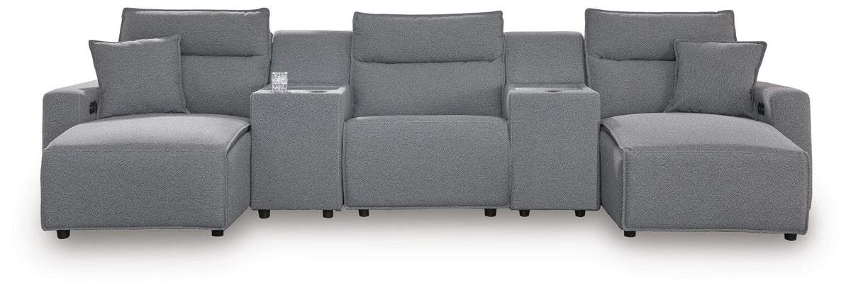 Westbridge 5-Piece Reclining Sectional with Double Chaise and Consoles