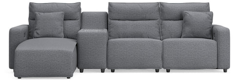 Westbridge 4-Piece Reclining Sectional with Chaise and Console