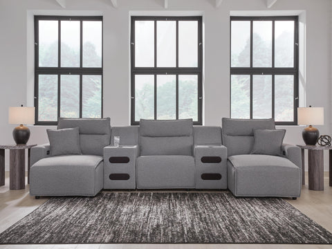Westbridge 5-Piece Power Reclining Sectional with Chaise and Audio Consoles