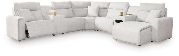 Westbridge 7-Piece Power Reclining Sectional with Chaise and Audio Console