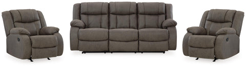 First Base Reclining Sofa and 2 Recliners