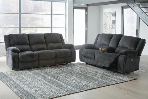 Draycoll Power Reclining Sofa and Loveseat Set