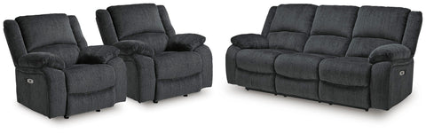 Draycoll Power Reclining Sofa and 2 Power Recliners