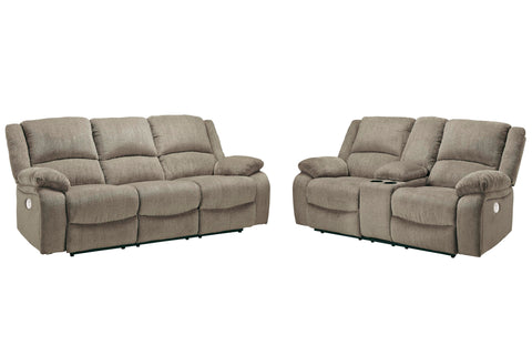 Draycoll Power Reclining Sofa and Loveseat Set
