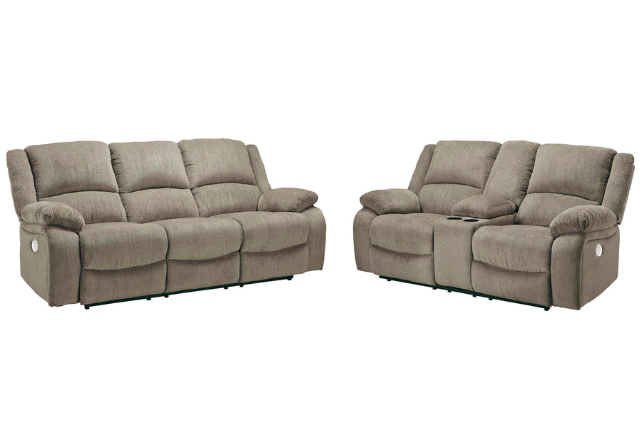 Draycoll Power Reclining Sofa and Loveseat Set
