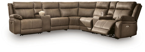 Max-Momentum 7-Piece Power Reclining Sectional with Audio Consoles