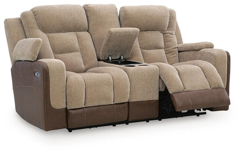 Mixed Motion Power Reclining Loveseat with Console