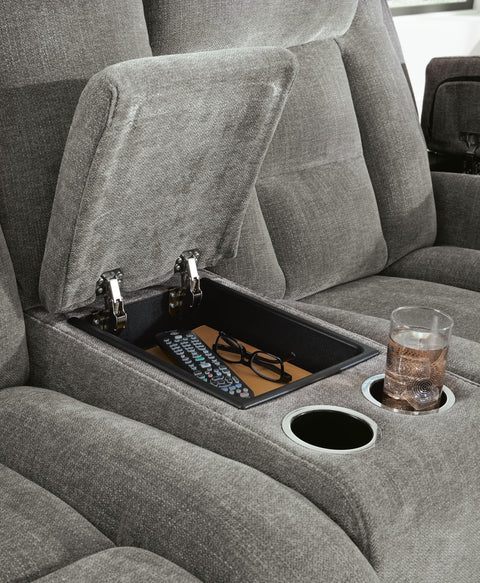 Mixed Motion Power Reclining Loveseat with Console
