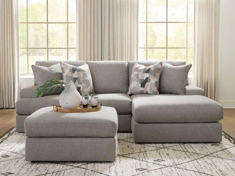 Lindon 2-Piece Sectional with Chaise and Oversized Accent Ottoman