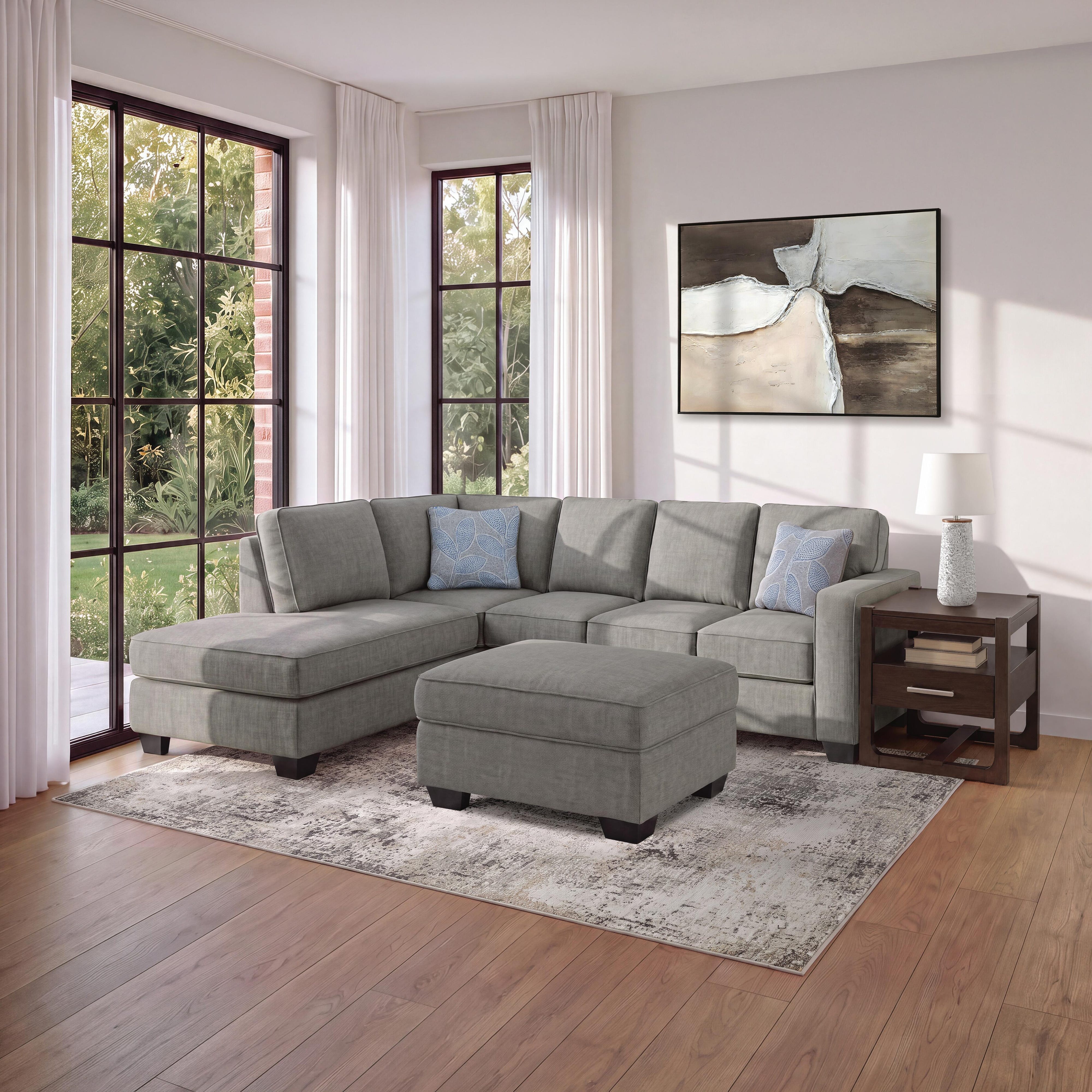 Ashbury 2-Piece Sleeper Sectional with Ottoman