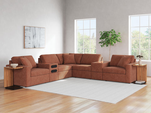 Solstice 7-Piece Balanced Sectional with Audio and Storage Consoles