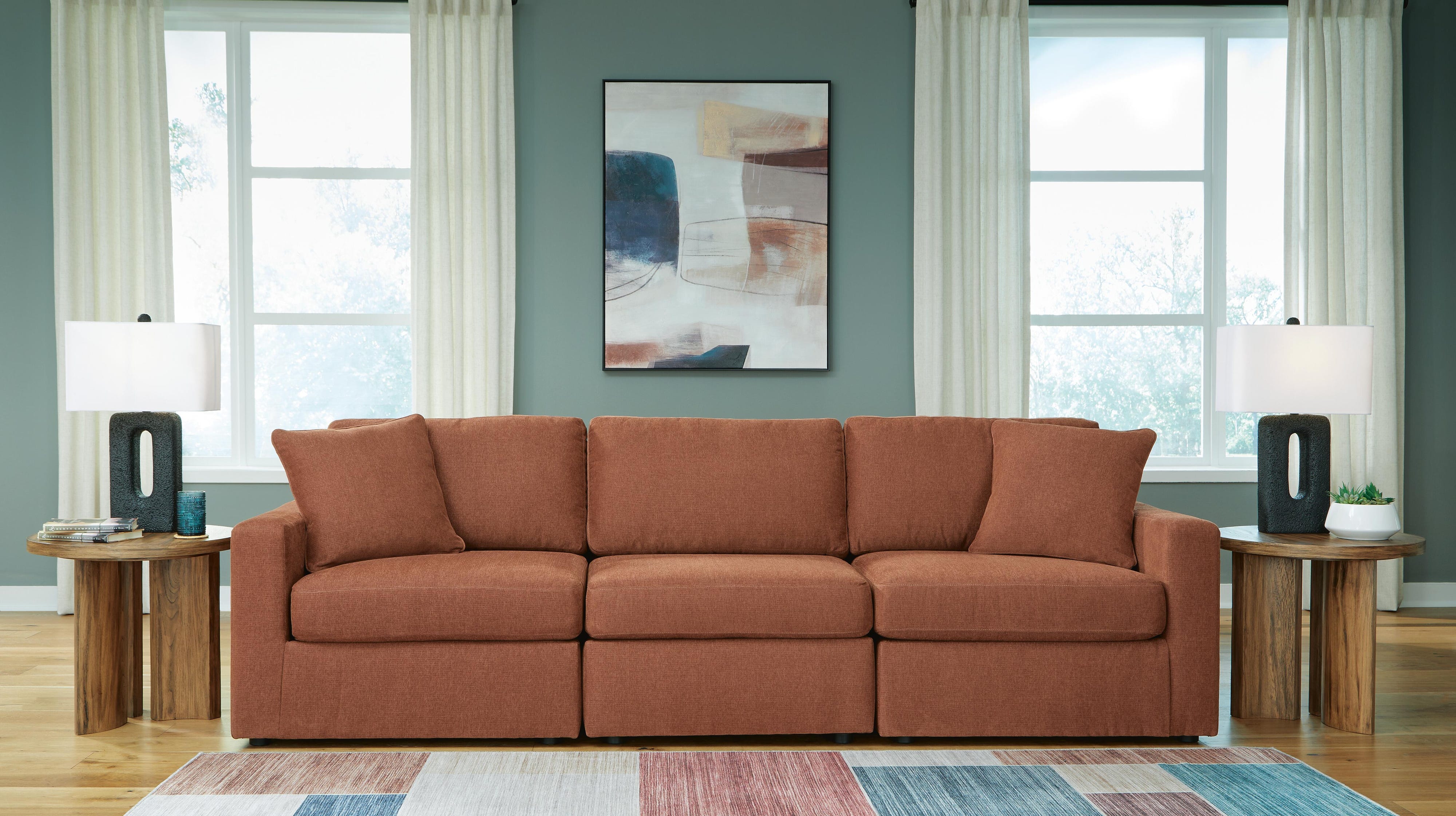 Solstice Pillar Peak Sectional Sofa, Loveseat and Recliner