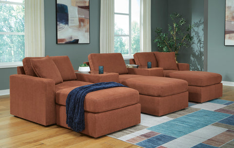 Solstice 5-Piece Sectional and 3 Ottomans