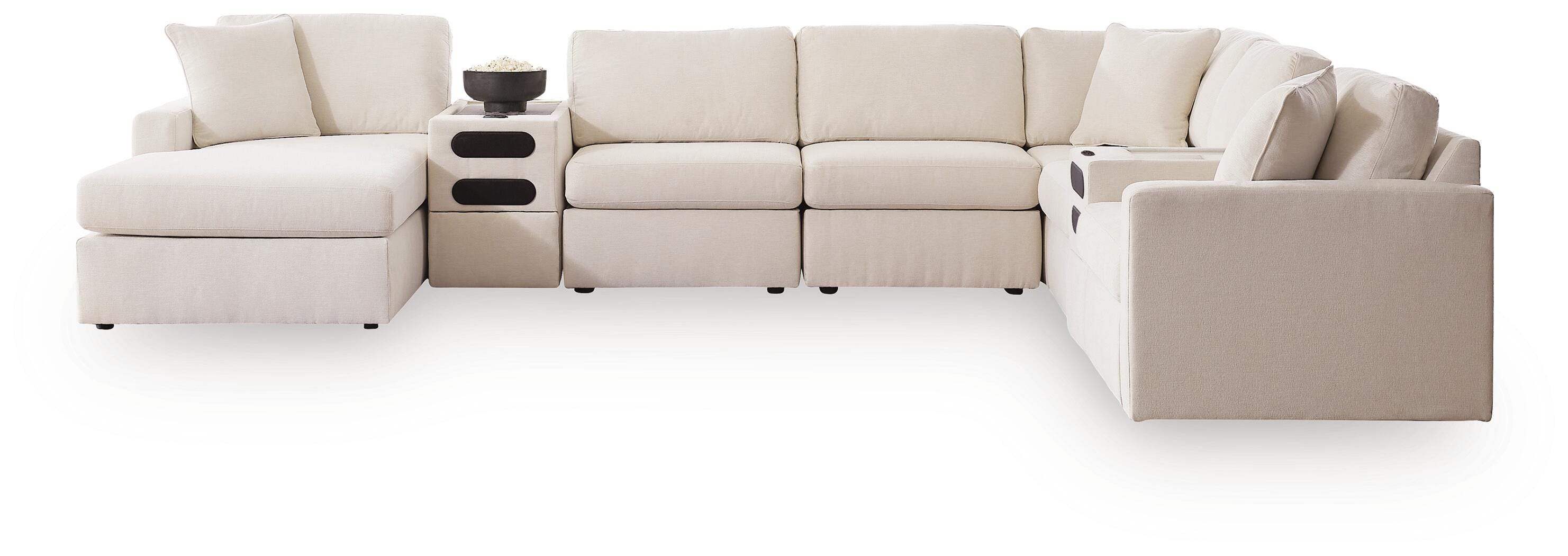 Solstice 8-Piece Sectional with Storage Chaise and Audio Consoles