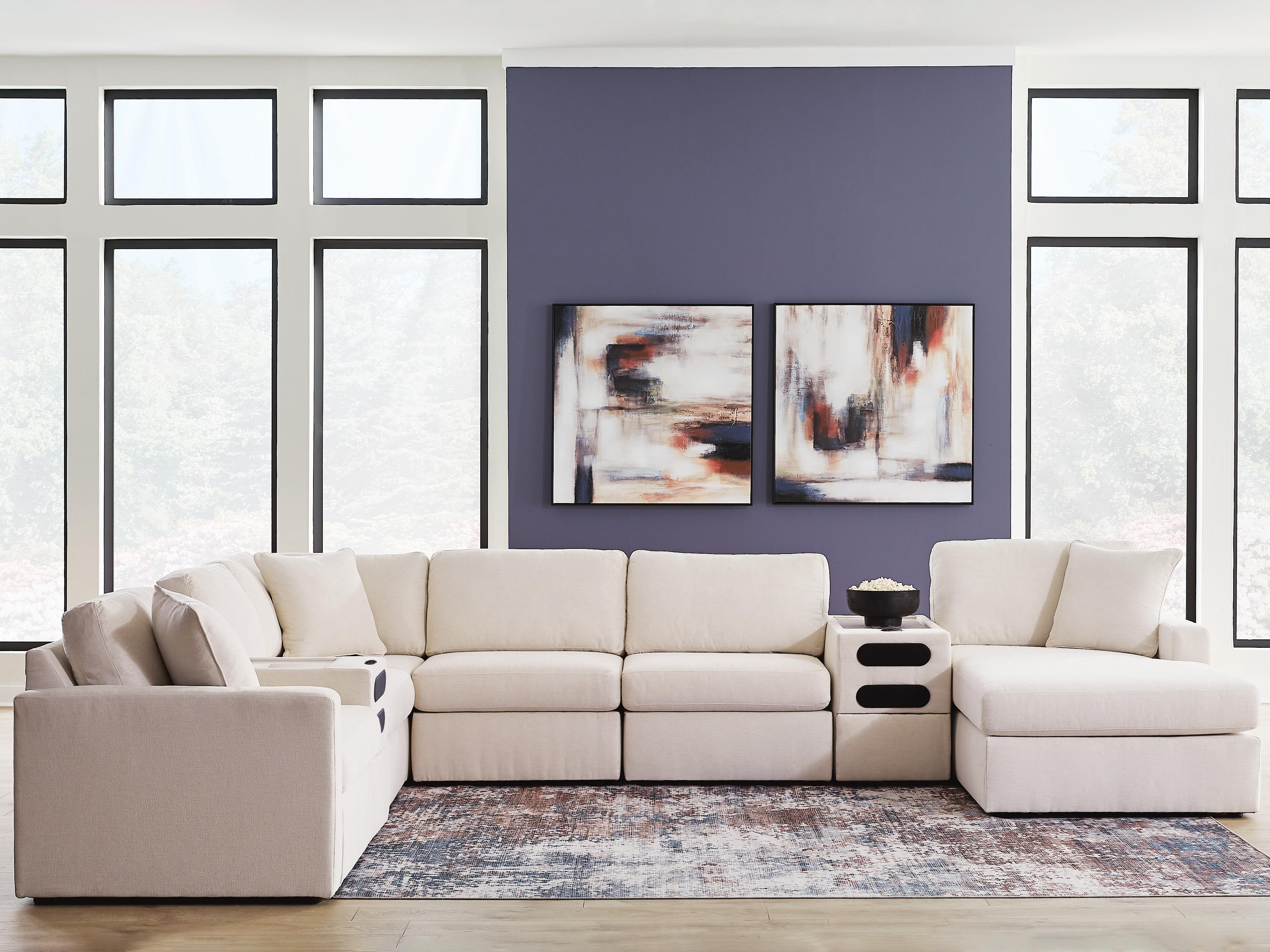 Solstice 8-Piece Sectional with Storage Chaise and Audio Consoles
