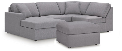 Solstice 4-Piece Sectional and Oversized Accent Ottoman