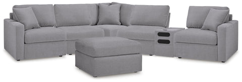 Solstice 6-Piece Sectional and Oversized Accent Ottoman