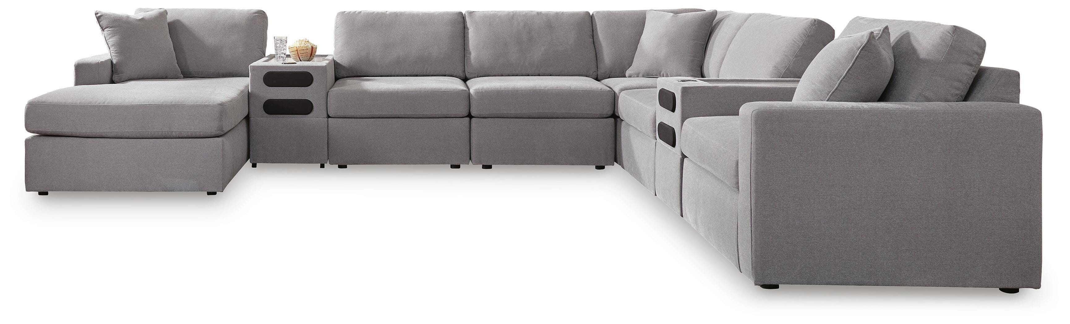 Solstice 8-Piece Sectional with Storage Chaise and Audio Consoles