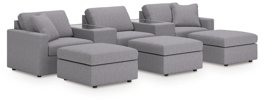 Solstice 5-Piece Sectional and 3 Ottomans