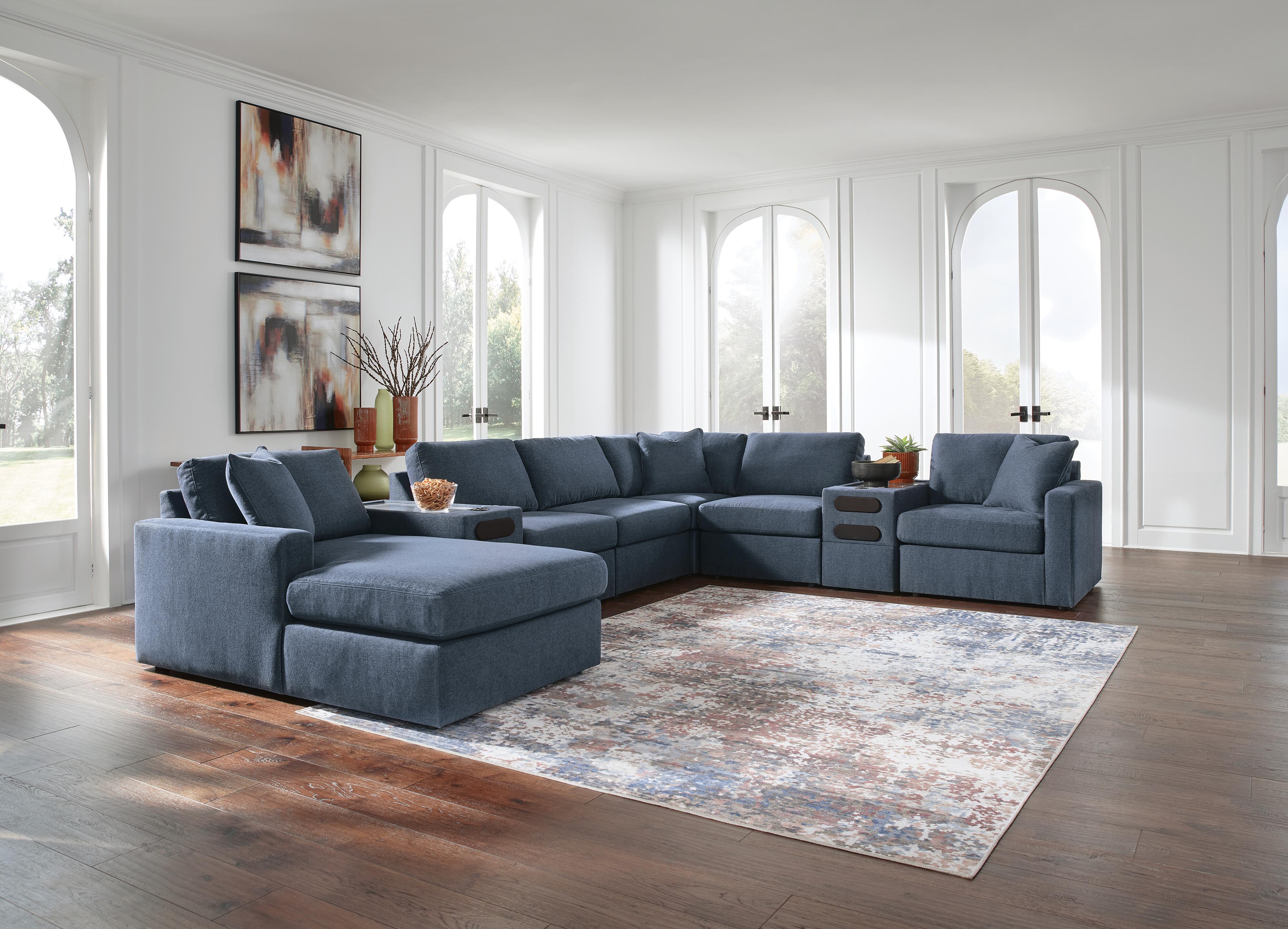 Solstice 8-Piece Sectional with Storage Chaise and Audio Consoles