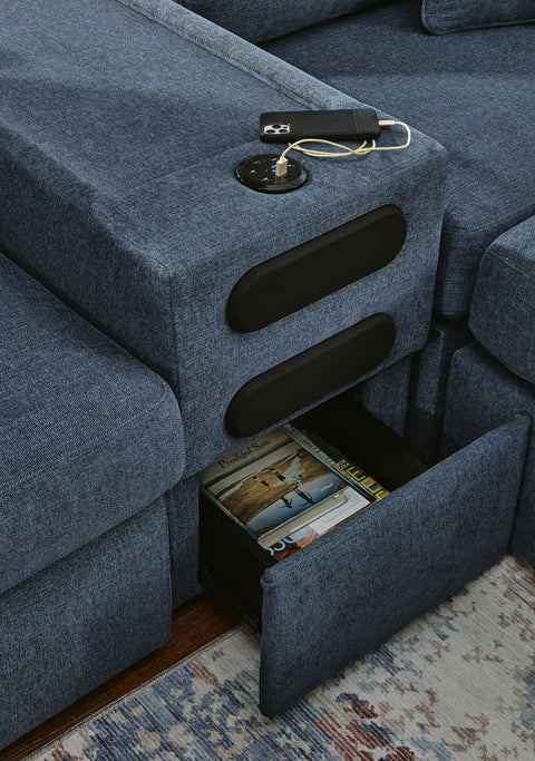 Solstice 5-Piece Sectional with Audio Console and Ottoman