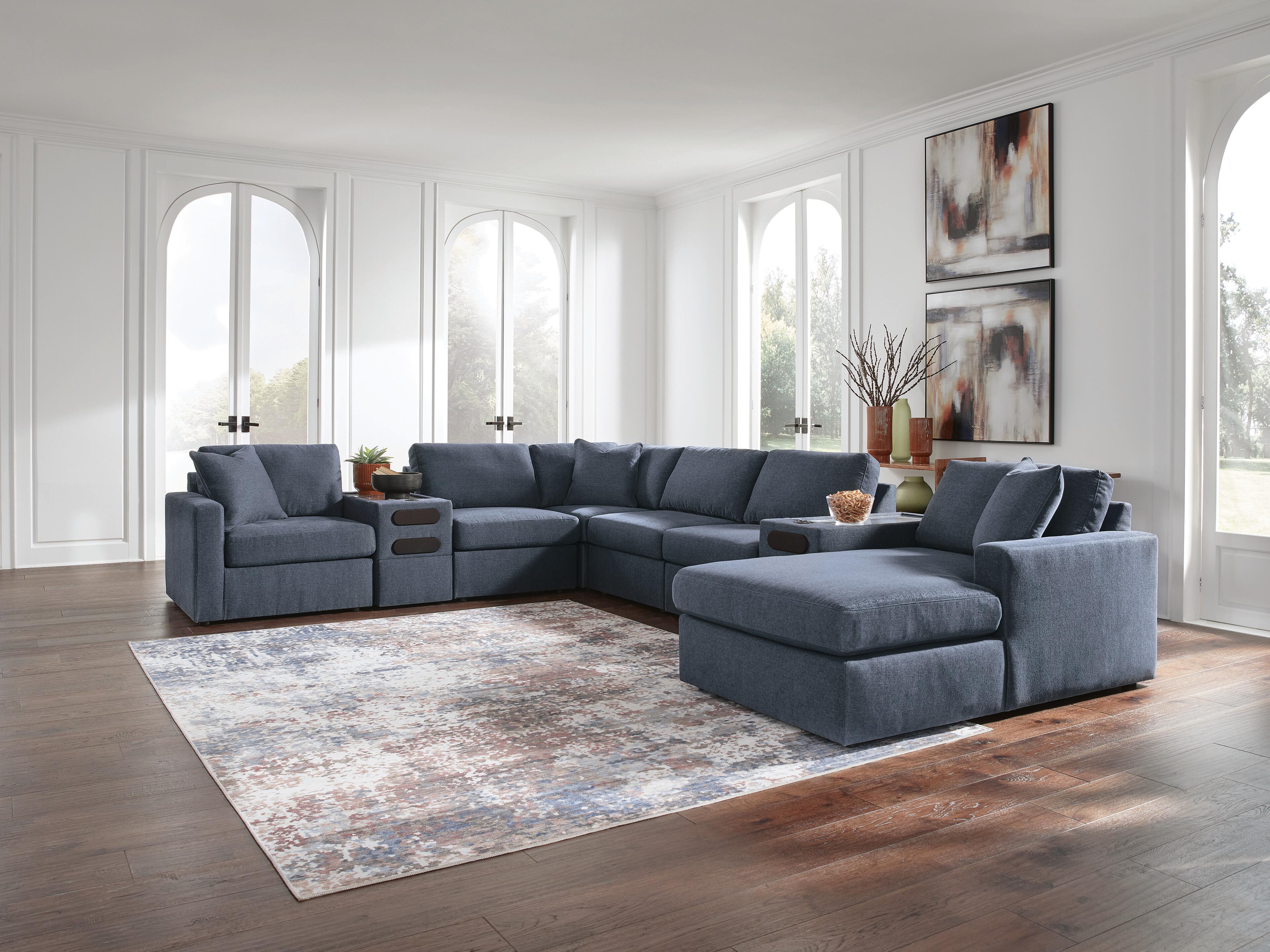 Solstice 8-Piece Sectional with Storage Chaise and Audio Consoles