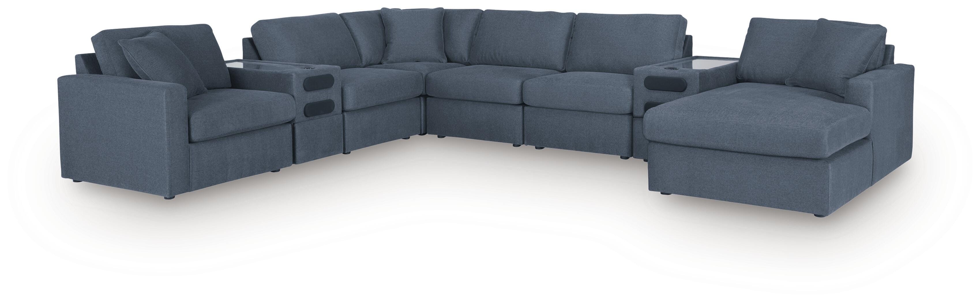 Solstice 8-Piece Sectional with Storage Chaise and Audio Consoles