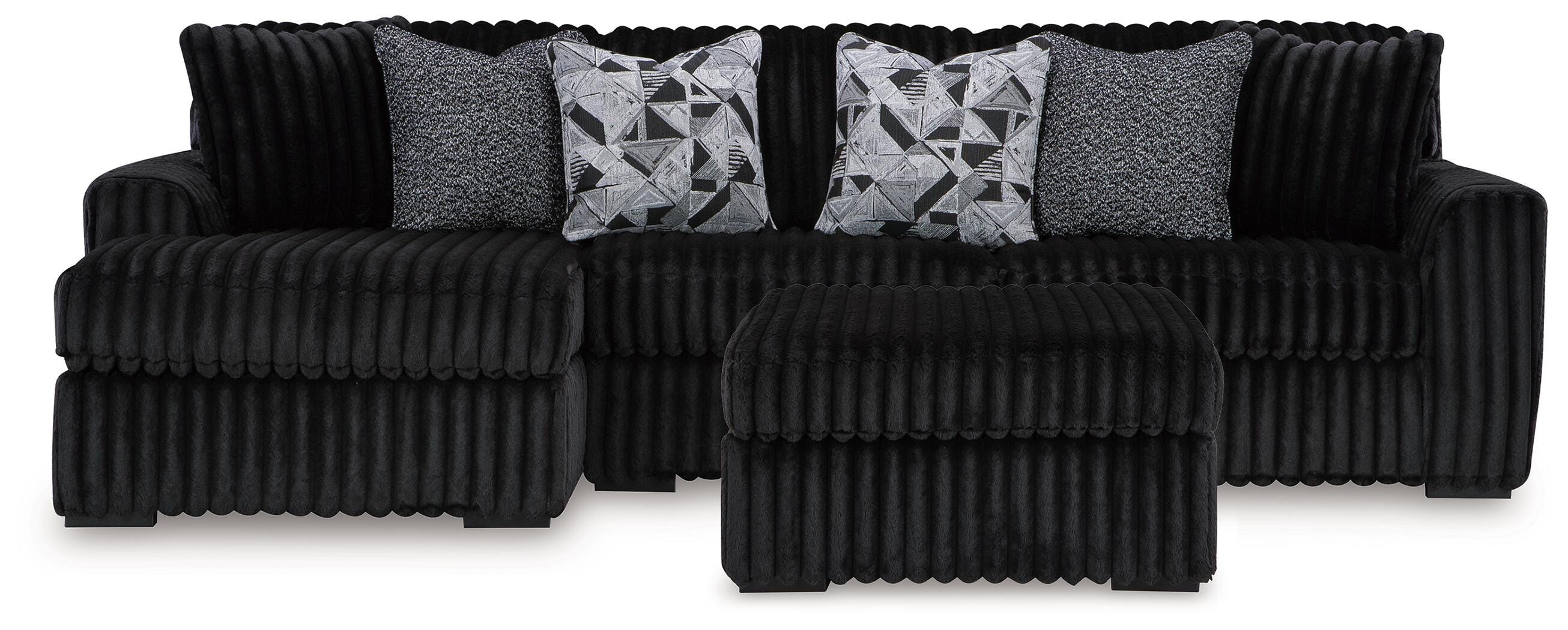Midnight-Madness 2-Piece Sectional and Ottoman