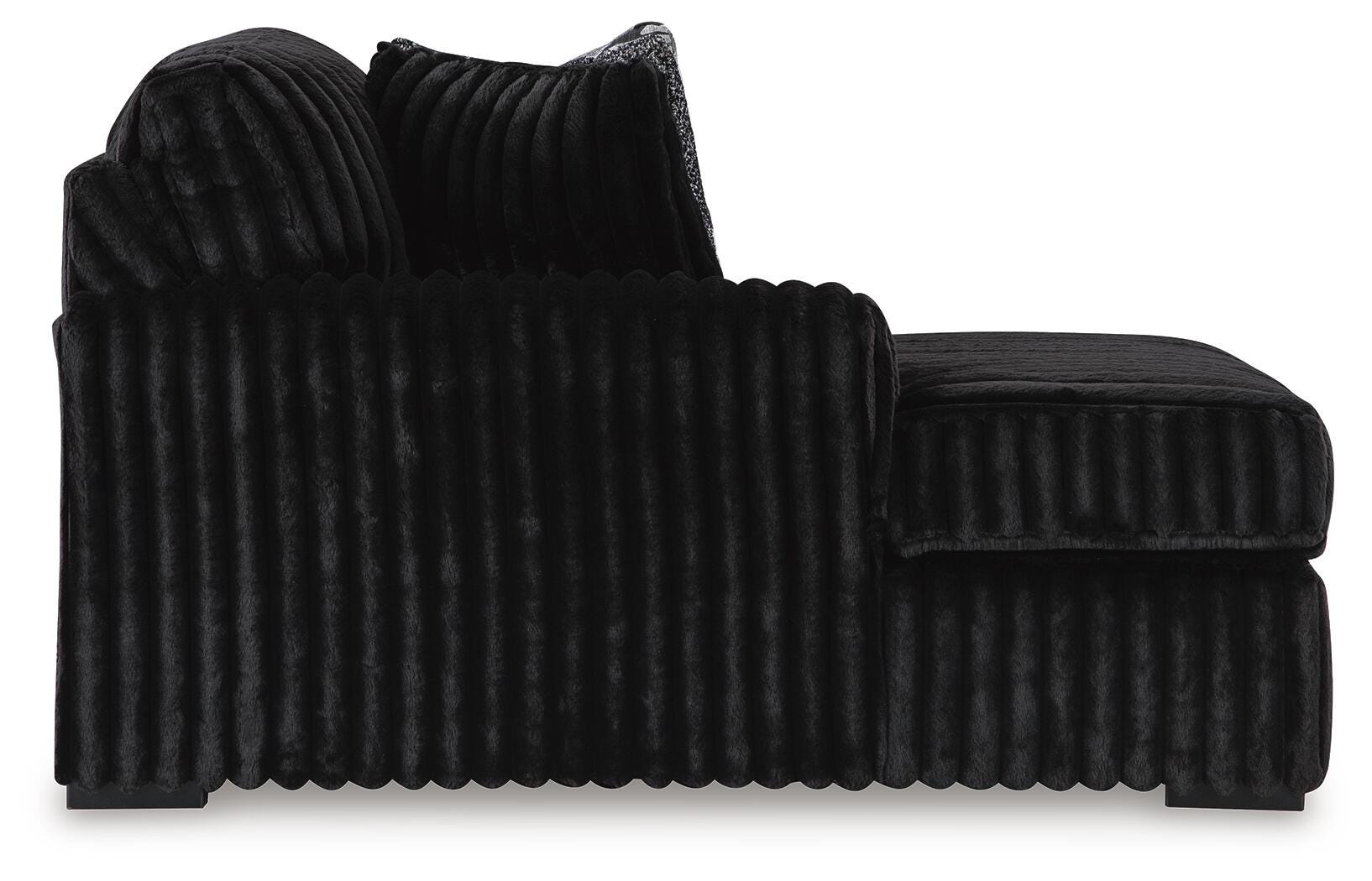 Midnight-Madness 4-Piece Sectional and Oversized Accent Ottoman