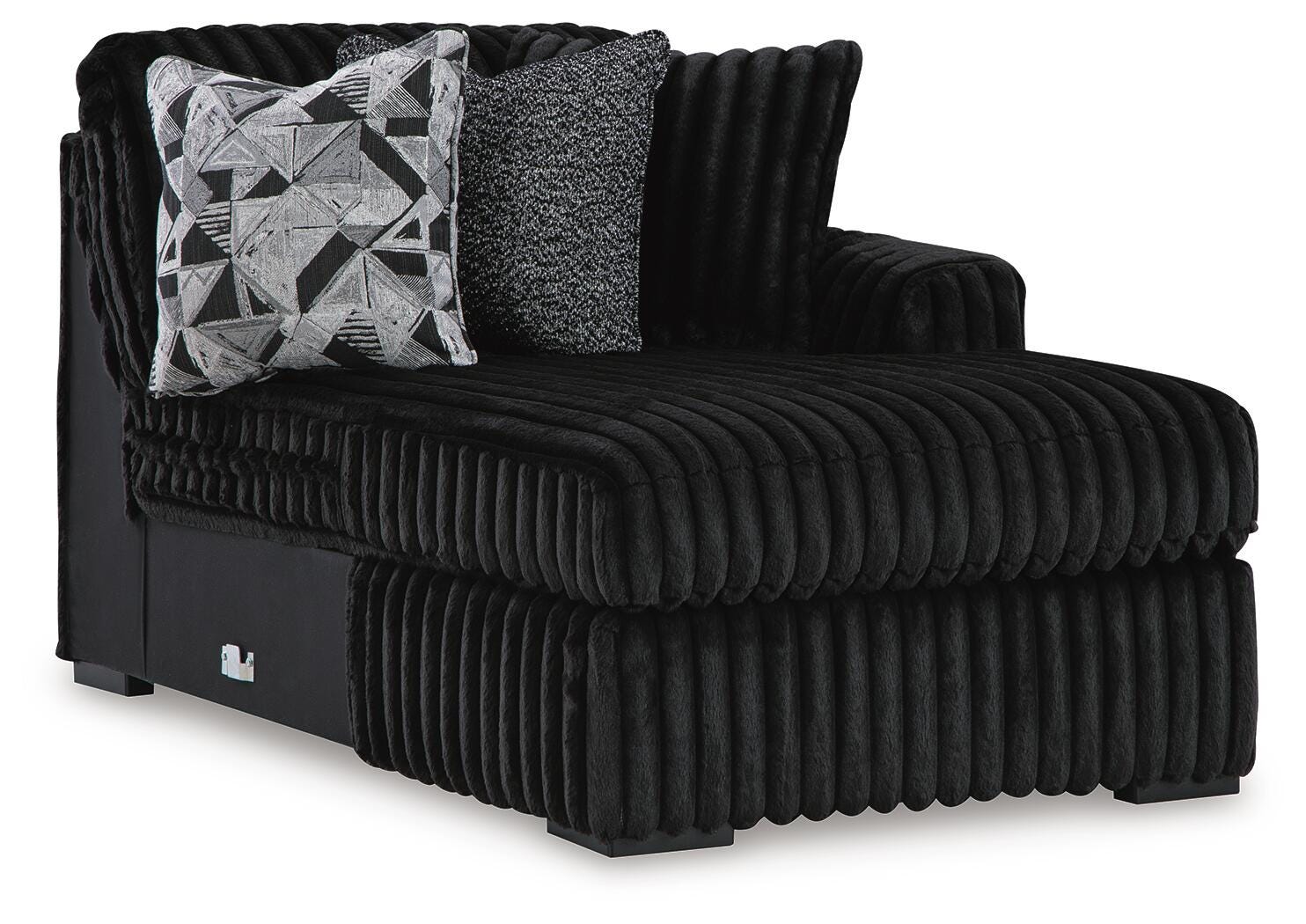 Midnight-Madness 3-Piece Double Chaise Sectional and Ottoman