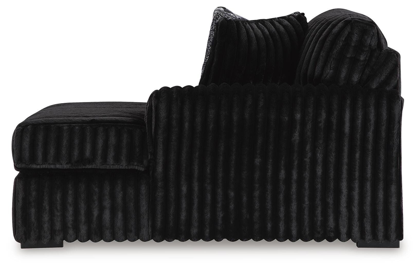 Midnight-Madness 3-Piece Double Chaise Sectional and Ottoman
