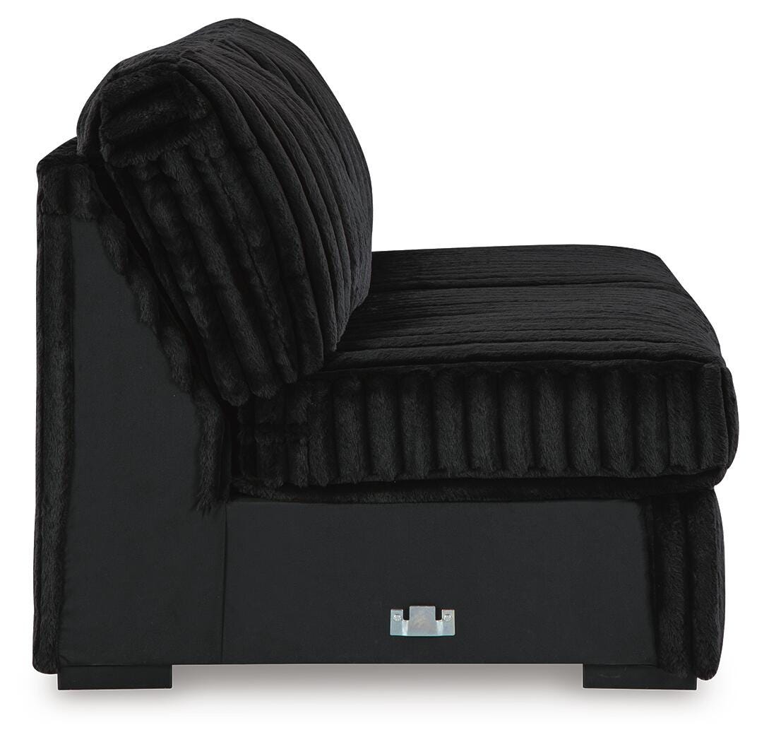 Midnight-Madness 3-Piece Double Chaise Sectional and Ottoman