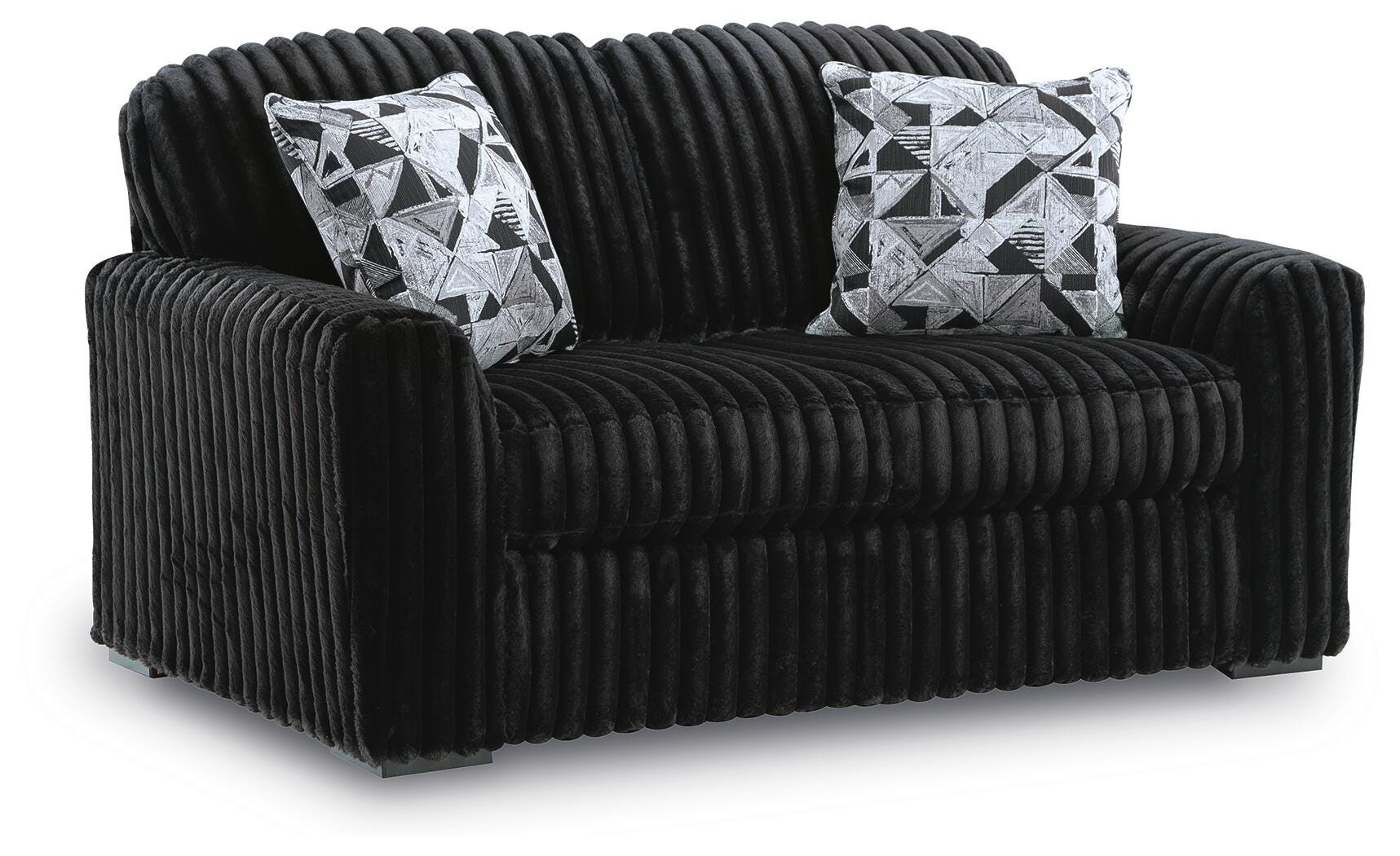 Midnight-Madness Sofa, Loveseat and Oversized Accent Ottoman